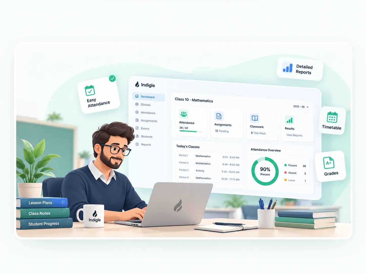 Teacher using Indigle to manage classwork
